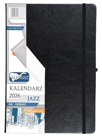 Kalendarz 2026 A4 dzienny Jazz czarny