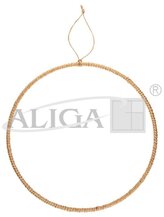 Ring metalowy SMJ-0345 pokryty jutowym sznurkiem śr. 30 cm, Aliga