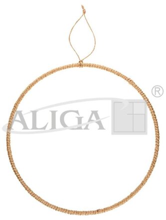 Ring metalowy SMJ-0345 pokryty jutowym sznurkiem śr. 30 cm, Aliga