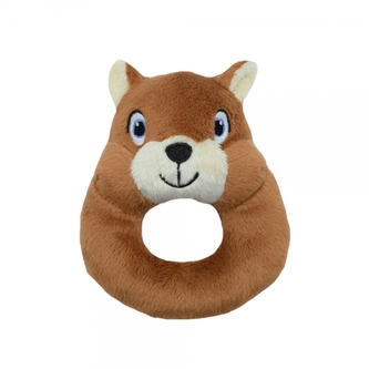 Plyšové chrastítko Veverka, 12cm - hnědá