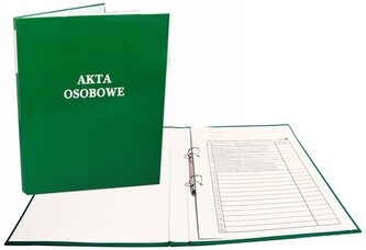 Akta osobowe oprawa twarda 2 ringi zielone, Warta