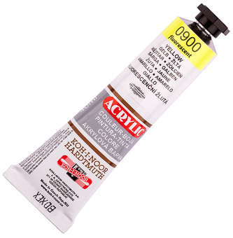 Farba akrylowa fluorescencyjna 1627900 Yellow 0900 40ml, Koh-I-Noor