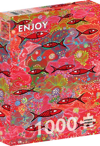 ENJOY Puzzle Hluboká červená 1000 dílků