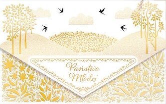 Karnet koperta A5 Ślub Złota łąka