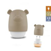 Zazu Medvídek BENNY hnědošedý - noční světlo se senzorem soumraku