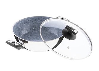 pánev d26cm+PO skl. CERAMMAX Pro Comf. v8cm,2ucha, NR/šedý gr.