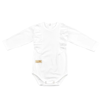 BABY 01378 Body niemowlęce dł rękaw Falbanka Ecru 68/74