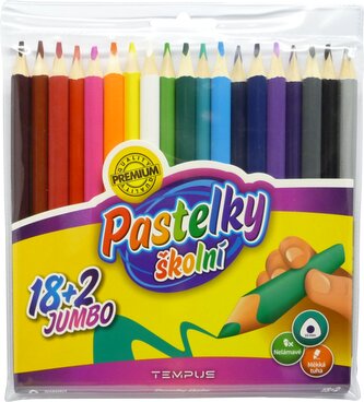 pastelky   Tempus 1319 trojhranné jumbo 18+2 barvy