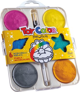 barvy vodové 57mm Toy Color perleťové 6ks