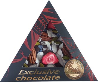 SEVERKA Hořká čokoláda s jahodami, pekanovými ořechy, pistáciemi, šeříkem a kokosem 50g