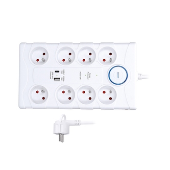 Solight přepěťová ochrana, 8z, USB A+C, 2m, bílá Solight přepěťová ochrana, 8z, USB A+C, 2m, bílá