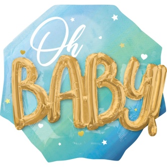 Foliový Multi balonek Oh Baby modrý, 76 x 71 cm
