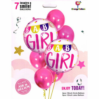 Zestaw balonów Baby Girl/Boy 7 szt. 30-46 cm BCF-051