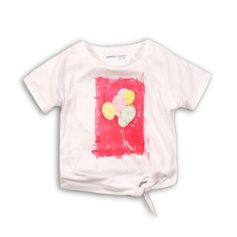 Tričko dívčí s krátkým rukávem, Minoti, PALM 2, bílá - 86/92