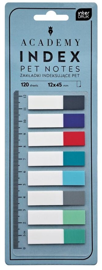 Zakładki indeksujące Pet z linijką Academy 120szt