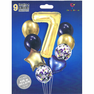 Zestaw balonów cyfra 7, wys. 40-60cm 9 szt BCF-204-7