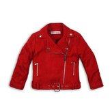 Bunda dívčí Biker, Minoti, REBEL 11, červená - 104/110