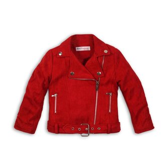 Bunda dívčí Biker, Minoti, REBEL 11, červená - 104/110