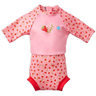 Splash About Plavky Happy Nappy UV obleček 3/4 rukáv Strawberry Field Vel. XL (12-24 měs.)