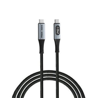 USB kabel, černá, USB-C / USB-C, 1,2 m, 240W, s displejem napájení, VERBATIM 31849
