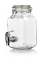 láhev 2200ml skleněná s kohoutkem, kov.víčko