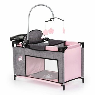 Bayer Łóżeczko dla lalki z akcesoriami szare 62633AB Bayer Łóżeczko dla lalki z akcesoriami szare 62633AB