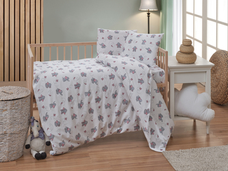 Bavlněné dětské povlečení 140x200, 70x90cm Slůně šedé