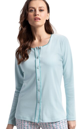 Piżama Luna 599 dł/r 3XL Z24 damska rozpinana miętowy 3XL