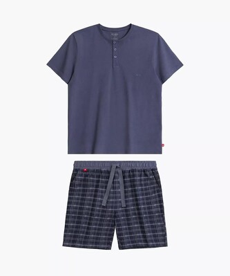 Piżama Atlantic NMP-380 kr/r S-3XL męska denim-granatowy XXL Piżama Atlantic NMP-380 kr/r S-3XL męska denim-granatowy XXL