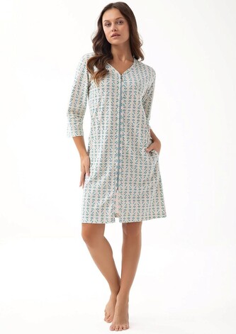 Szlafrok Luna 392 4XL L24 damski miętowy geometria 4XL