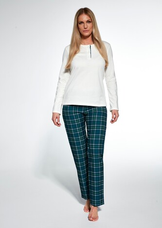 Piżama Cornette 763/350 Nelly dł/r S-2XL damska kremowy XXL