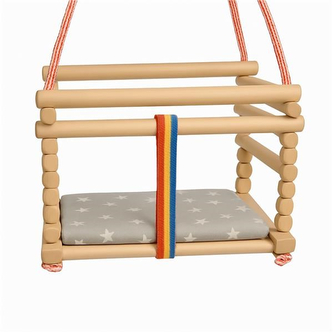 Dětská houpačka buková Baby Mix přírodní + polštářek