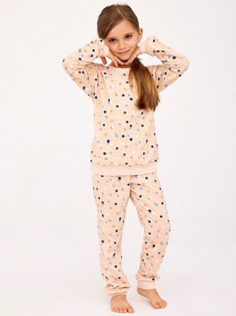 Piżama Cornette Kids Girl 032/181 Maya dł/r 86-128 beżowy 98-104