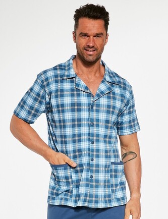 Piżama Cornette 318/48 kr/r 3XL-5XL męska rozpinana niebieski 4XL