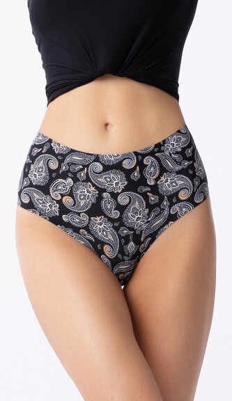 Figi Julimex Simple Paisley Brasil Maxi S-2XL czarny-wzór L