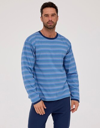 Piżama Cornette 138/52 dł/r 3XL-5XL męska niebieski-granatowy 5XL