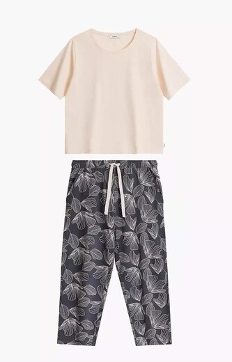 Piżama Atlantic NLP-488 kr/r S-2XL pudrowy-grafitowy S