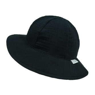 Dívčí klobouk mušelín Black; Barva: černá; Velikost: XXS