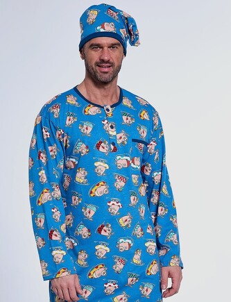 Koszula Cornette 110/33 dł/r 3XL-5XL męska niebieski 3XL