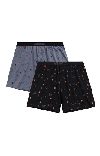 Bokserki Atlantic 2MBX-052 A'2 S-2XL czarny-niebieski M