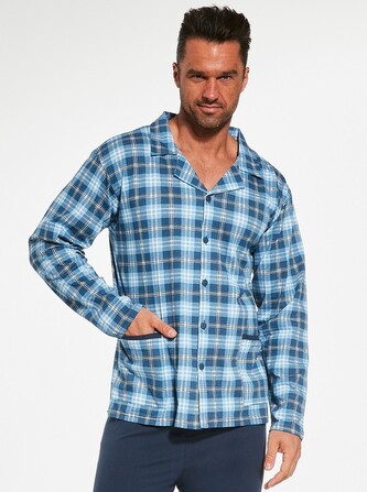 Piżama Cornette 114/63 dł/r 3XL-5XL męska rozpinana niebieski 3XL