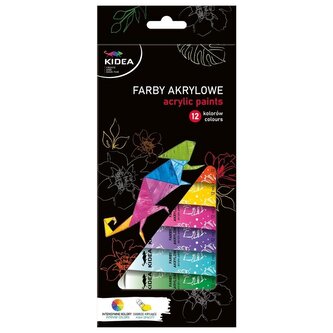 Farby akrylowe 12x12ml KIDEA