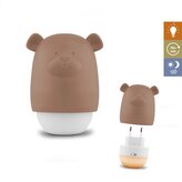 Zazu Medvídek BENNY terakota - noční světlo se senzorem soumraku-KOPIE