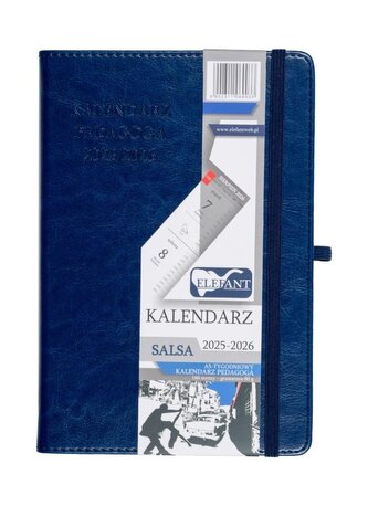 Kalendarz pedagoga 2025/26 A5 tyg Salsa granatowy