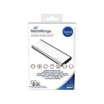 Ext.disk SSD MediaRange USB Type-C®-960GB,stříb.