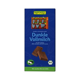 Mléčná tmavá čokoláda 46 % 100 g BIO   RAPUNZEL