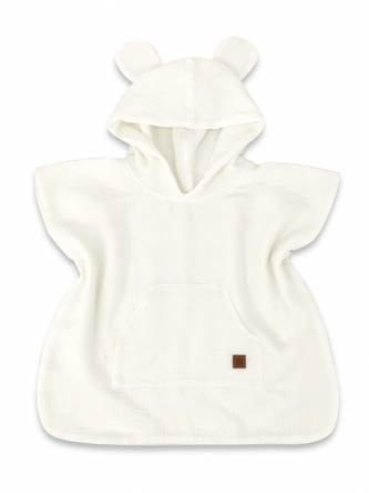 Dětské mušelínové pončo lux s kapucí Teddy, rychleschnoucí, smetanové, 110/122; 110/122 Dětské mušelínové pončo lux s kapucí Teddy, rychleschnoucí, smetanové, 110/122; 110/122
