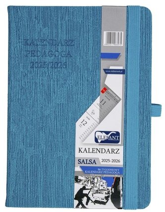 Kalendarz pedagoga 2025/26 B6 tyg. Salsa turkusowy Kalendarz pedagoga 2025/26 B6 tyg. Salsa turkusowy