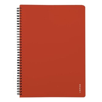 Blok Twin wire VERDE A4, 60 listů, linka, cihlový