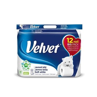 Toaletní papír Velvet - 3vrstvý, 12 rolí